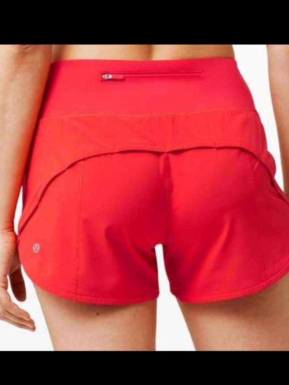 lululemon athletica Speed Up Red Women's Athletic Shorts with Rear Zip Sz. 10 No